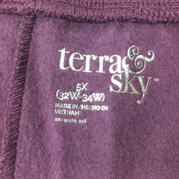 Terra & Sky Women's Purple Fleece Active Sweat 5X - Picture 6 of 9